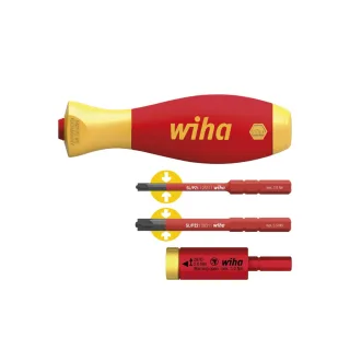 Wiha Drehmoment Set easyTorque Adapter electric 2,0 Nm mit slimVario Halter und slimBits SL/PZ 4-teilges Set - 41477