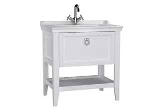 VitrA Valarte Set 80 cm Möbelwaschtisch + Waschtischunterschrank 1 Vollauszug Weiß Matt,62180 62180