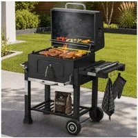 Strattore Holzkohlegrill Grill BBQ Grillwagen XL höhenverstellbar mit Rädern