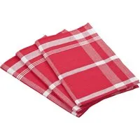 ROSS Geschirrtuch Exclusiv, (Set, 3-tlg), Blockkaro, 50% Baumwolle, 50% Leinen, 50x70 cm