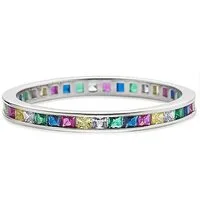 Bruno Banani Fingerring Schmuck Geschenk Silber 925 Damenring Memoire Regenbogen, mit Zirkonia (synth)