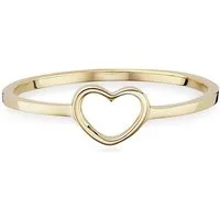 CAÏ Fingerring 925/- Sterling Silber gelb vergoldet Herz