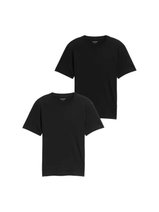 Tom Tailor - T-Shirts aus Baumwolle im 2er-Pack black - Gr. - S