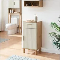 en.casa Midischrank »Ferrersp« 80x40x35 cm 1 Tür und 1 Schublade Eicheoptik/Sandfarben