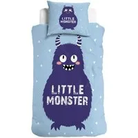 Little Monster Kinderbettwäsche Renforcé Bettwäsche 135x200 cm Little Monster blau, Renforcé, 2 teilig, Monster Kuschelbettwäsche Geschenke fürKinder Mädchen sale sommer