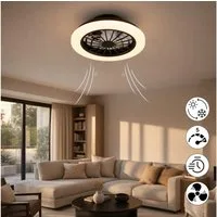 Hanseatic LED Deckenleuchte DLVO69222RS, Deckenventilator mit Licht Ø 38cm, inkl Fernbedienung, CCT - über Fernbedienung, Dimmfunktion, Fernbedienung, Infrarot inkl., Memoryfunktion, Nachtlichtfunktion, Timerfunktion, Ventilatorfunktion, getrennt sch