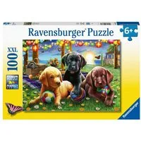 Ravensburger Puzzle Ravensburger Kinderpuzzle - 12886 Hunde Picknick - Tier-Puzzle für..., 100 Puzzleteile