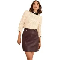Love & Roses Lederrock Love & Roses Minirock aus Kunstleder, Petite (1-tlg)