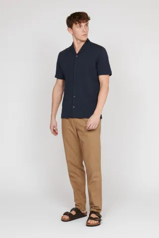 Kurzarmhemd Gerade Passform navy blue