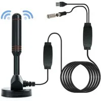 Bolwins L11C DVB-T2 Zimmerantenne mit Verstärker & 5m Kabel für TV Stabantenne (DVB-T2 HD DVB-T DAB DAB+, für für Innenbereich, Verstärkung: 30 dB), Hohe Signalverstärkung (30 dBi) Kompakte Bauform