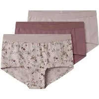 Name It Hipster NKFHIPSTER 3P VIOLETFLOWER NOOS (Packung, 3-St) Baumwollmischung, bedruckt und uni im Set