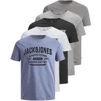Jack & Jones Print-Shirt Bedrucktes T-Shirt aus Baumwolle (5er-Pack)