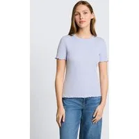 TOM TAILOR Denim T-Shirt T-Shirt Slim Fit T-Shirt mit Rippstruktur