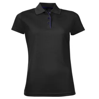 SOLS Womens/Ladies Performer Kurzarm-Piqué-Poloshirt (Schwarz)