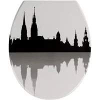 WENKO WC-Sitz Duroplast WC Toiletten Sitz Hamburg Skyline, mit Absenkautomatik