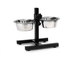 relaxdays Futterstation Hund höhenverstellbar, 2 x 0,75 Liter