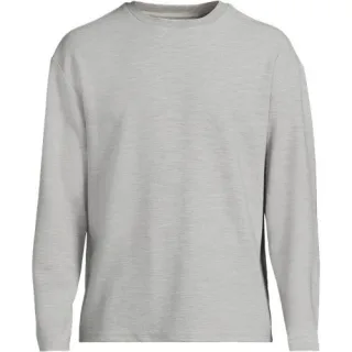 Ottoman-Rippshirt mit langen Ärmeln für Herren, Herren, size: regular, Grün, Baumwolle/Polyester/Baumwoll-Mischung, by Lands' End