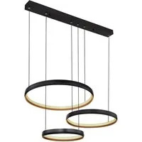GLOBO LIGHTING LED-Hängeleuchte, LED-Leuchtmittel fest verbaut, Warmweiß, Neutralweiß, Tageslichtweiß, Hängelampe Esszimmerleuchte Fernbedienung LED Ringe dimmbar schwarz