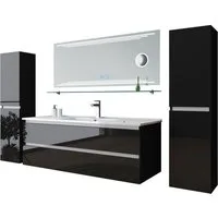 Homeline Badmöbel-Set Marcel Bad Möbel Set, Hochglanz mit oder ohne Kosmetik 60-90-120 cm, (Bad Möbel, Hochglanz, Badezimmer, Möbel, Hochglanz)