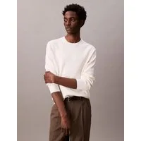 Calvin Klein Strickpullover LS TXTR CTTN CRWNK S Mit Rundhalsausschnitt