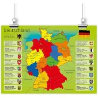 nikima Poster Kinder Lernposter Deutschland - Größe: DIN A3 - 420 x 297 mm, Deutschland, Kinder Lernposter
