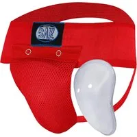 BAY-Sports Tiefschutz Keep Herren Jungen Suspensorium Sport ROT Tiefschützer Unterleibschutz (Mesh Gewebe, 2 Teile), Für Erwachsene und Kinder, Mit Pantalbecher, Kampfsport, Ballsport