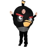 Metamorph Kostüm Angry Birds schwarz (Sonderposten), Original lizenziertes Angry Birds-Kinderkostüm aus dem Kultspiel
