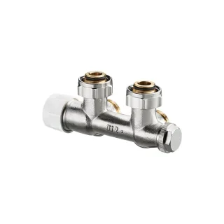 Oventrop Multiblock T Anschlussarmatur 1184014 3/4" ÜMx3/4" AG, Eck, Zweirohrarmatur