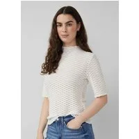 s.Oliver Kurzarmshirt T-Shirt T-Shirt aus Lochspitze mit Wellenkante