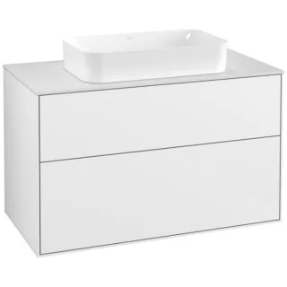 Villeroy und Boch Finion Waschtischunterschrank G23100GF 100x60,3cm, Emotion, Abdeckplatte white matt, Glossy white lacquer
