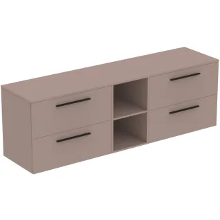 Ideal Standard Möbel-Set 200cm i.life B 4 Auszüge 2 mi.off.Fächer Gr.Schwarz Greige matt, T5847NH T5847NH