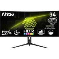 MSI MAG 342CQR Curved-Gaming-Monitor (86 cm/34 ", 3440 x 1440 px, UWQHD, 1 ms Reaktionszeit, 180 Hz, VA LED, 3 Jahre Herstellergarantie, höhenverstellbar)