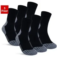 sockenkauf24 Sportsocken 3 Paar Damen & Herren Funktionssocken (39-42, Grau) Laufsocken Wandersocken Stoßabfedernd - 16101 WP