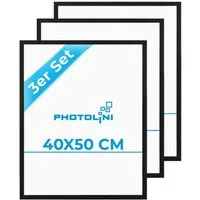 PHOTOLINI Bilderrahmen 3er Set modern mit bruchsicherem Acrylglas, Holz MDF, Fotos & Poster, für 3 Bilder (3er Set), Posterrahmen 40x50 cm zum Aufhängen