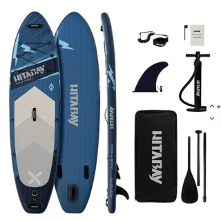 [EU Direct] WaveRite Inflatable Stand Up Paddle Board 10.2x30x5inch 400lbs Capacity 12-15 PSI SUP with Pump Paddle Leash
