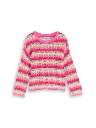 tom tailor kids - Oversize cropped Strickpullover multicolor stripe - Gr. - 98