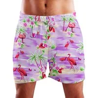 King Kameha Badeshorts Flamingos Funky Hawaii Bade-Shorts Mesh-Einsatz Verschluss Kordelzug Mit integriertem Mesh-Innenslip für extra Komfort