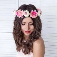 partydeco Kostüm Haarreif Blumenkranz, Bunt