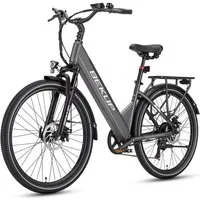 BEKUP E-Bike Cityrad V1 26 Zoll Tiefeinsteiger, 522 Wh Akku, 45 Nm, Shimano 7-Gang, 7 Gang Shimano Shimano Tourney TZ Schaltwerk, Kettenschaltung, Heckmotor, 522 Wh, (Komplettset, E-Bike inklusive Akku und Ladegerät), Komfortabel pendeln und touren, 