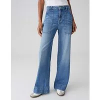 OPUS Weite Jeans MIVA COMFY Wide Leg Jeans aus Baumwoll-Mix Weites Bein, Eingrifftaschen und Bügelfalten für Komfort