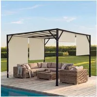 MCW Pergola Beja-4x4, BxTxH: 405x405x212 cm, mit Schiebedach, mit Wasserablaufösen, UV-Schutz UV30+