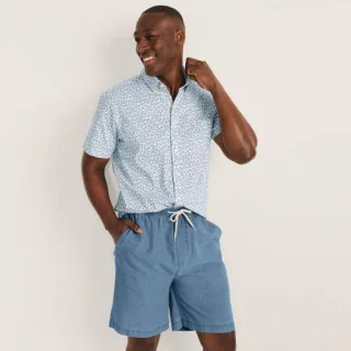 Leichte Schlupfshorts für Herren, Herren, size: regular, Blau, Baumwolle, by Lands' End