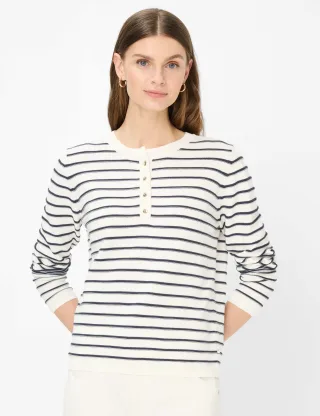 Brax Damen Strickpullover Style LUCY navy, cremeweiß, Gr. 40