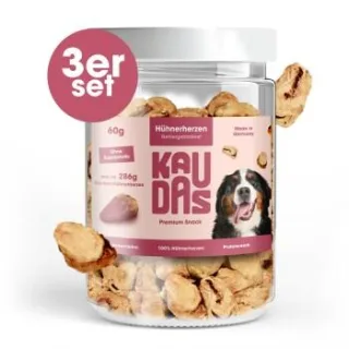 KAUDAS HühnerherzenPur Natursnack 3x60 g