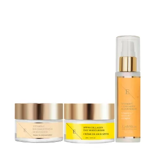 VITAMIN C + COLLAGEN ELIXIR SERUM 60ML + Vitamin C Bio Brightening Moisturiser 50ml +SPF 50 Collagen Tagescreme 50ml