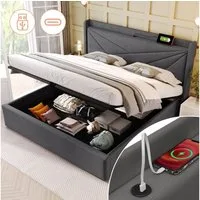 Odikalo Stauraumbett Polsterbett Jugendbett Bettkasten USB Typ C Kopfteil (90/140/160/180x200cm)