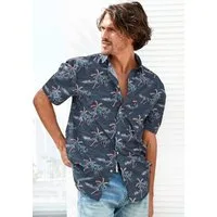 Beachtime Hawaiihemd - sommerliches Hemd mit tollem Palmen Druck, Kurzarm, Freizeithemd mit Palmenprint, reine Baumwolle
