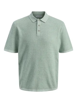 JACK&JONES - JJEGEORGE KNIT POLO SS SN Granite Green - Gr. - L
