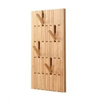 HOME DELUXE Garderobe Garderobenpaneel QUEST 55 x 4 x 105 cm, Aus Kautschukbaum, Hakenpaneel, Wandgarderobe, Kleiderhaken