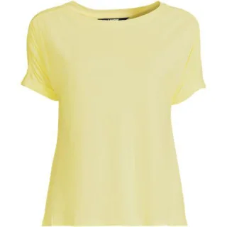 Leinen/Modal-Shirt mit kurzen Ärmeln, Damen,  Gelb, Leinen/Baumwolle Modal, by Lands' End